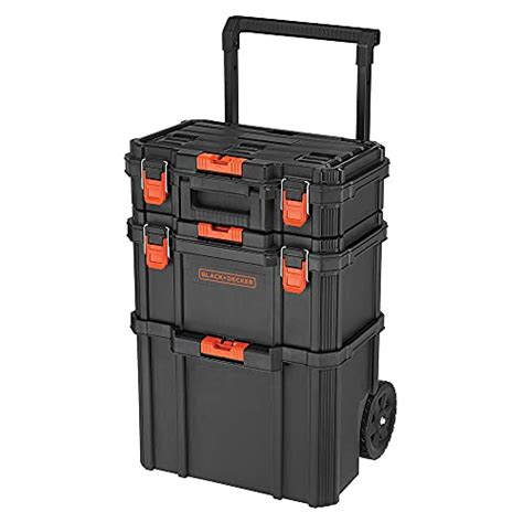 black decker utility metal tool box|best stackable rolling tool box.